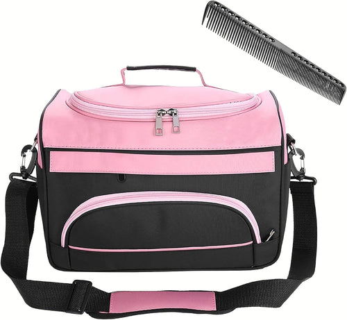 Large Capacity Hairdresser Bag Barber Carrying Case with Handle and Shoulder Strap, Beauty Salon Tool Kits Storage Travel Barber Case Holds Various Hair Cutting Tools Haircutting Bag